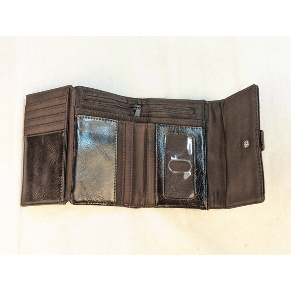 NINE & CO BRAND CLASSIC Brown MULTI-COMPARTMENT TRI-FOLD‎ WALLET SNAP - Picture 9 of 13
